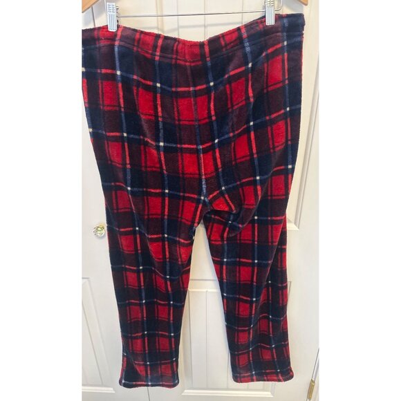 The American Outdoorsman Mens Fleece Pajama Pants XL Red & Blue Plaid Lounge Wea - Picture 4 of 7